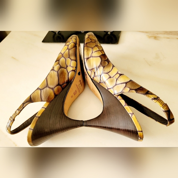 Donald J. Pliner Papina Genuine Croc Leather Slingback Kitten Heels US 9 - Picture 6 of 16